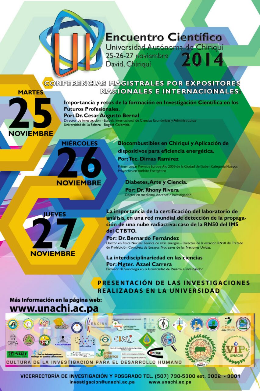 Universidad de Chiriquí (UNACHI) realiza VI Encuentro Científico